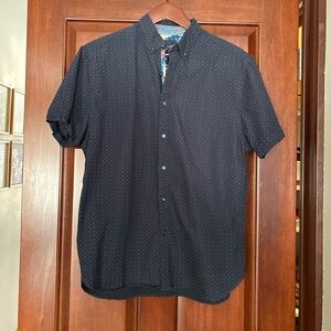 Denim & Flower Ricky Singh Navy Micro Dot Button Up Shirt Men’s L